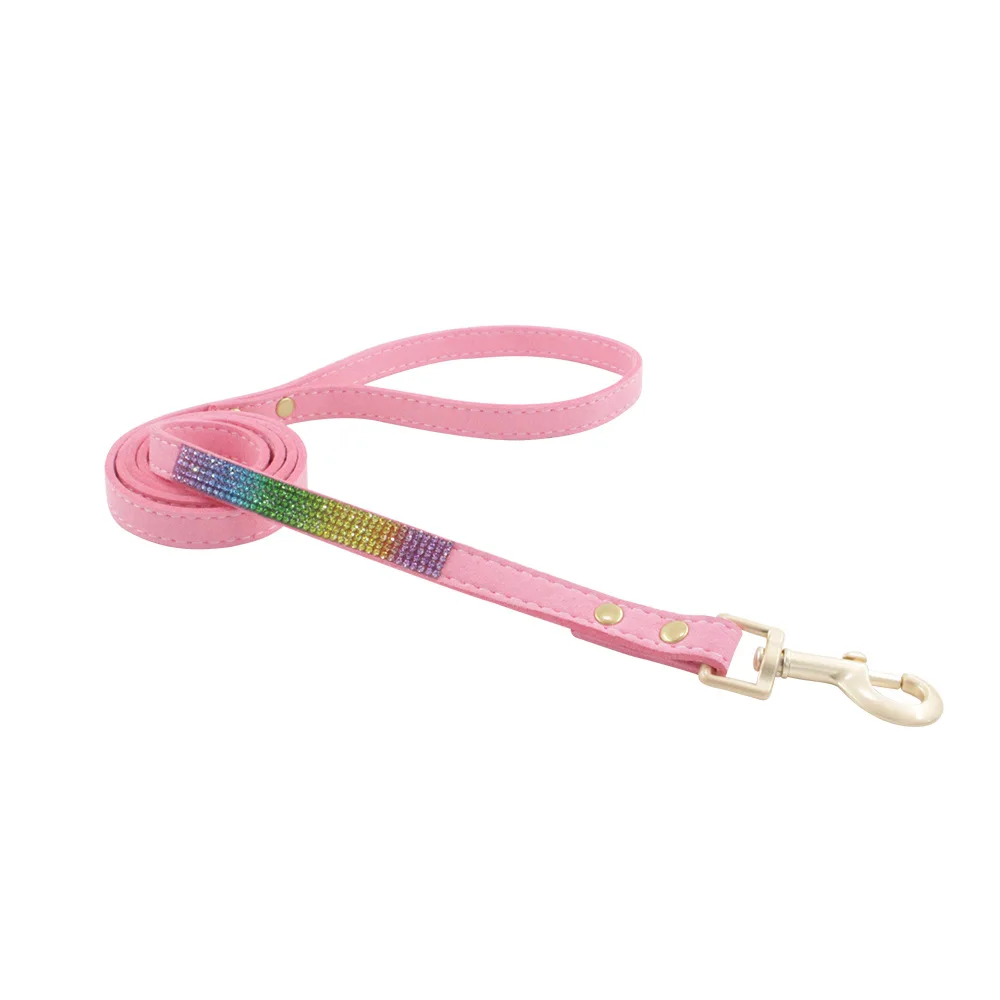 

Custom High Quality Collar Personalised Luxury Rhinestone Pet Leather Dog Leash