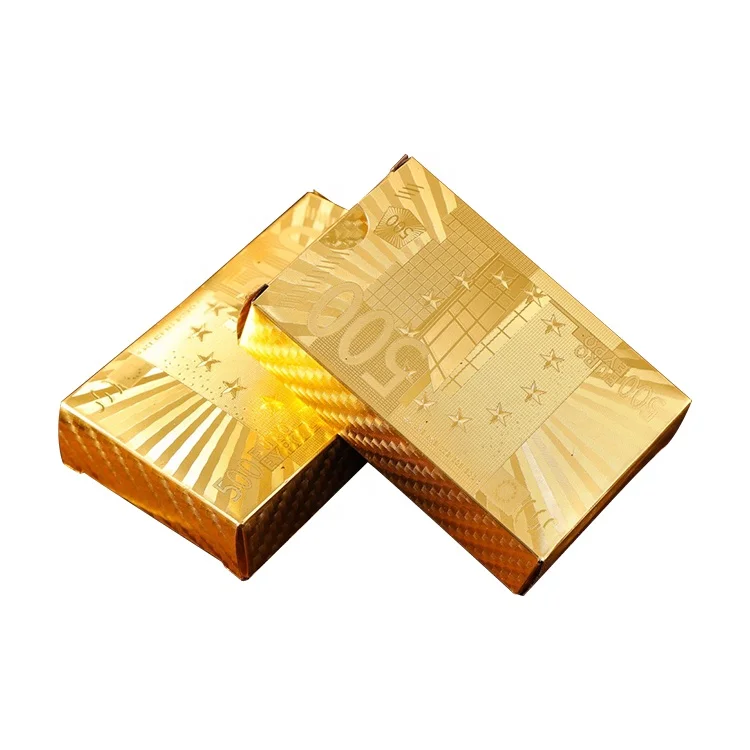 

Wholesale Customized Waterproof Gold Foil PVC Playing Poker Cards, Gold, black