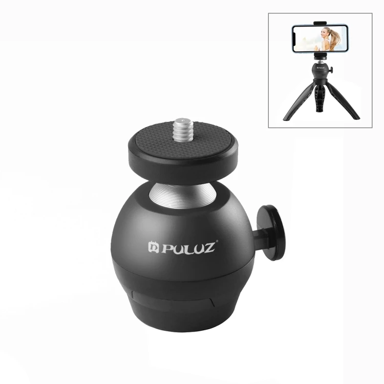 

Dropshipping PULUZ 1/4 inch Screw Aluminum Alloy Tripod Ball Head ABS Tripod Adapter Camera Accessories