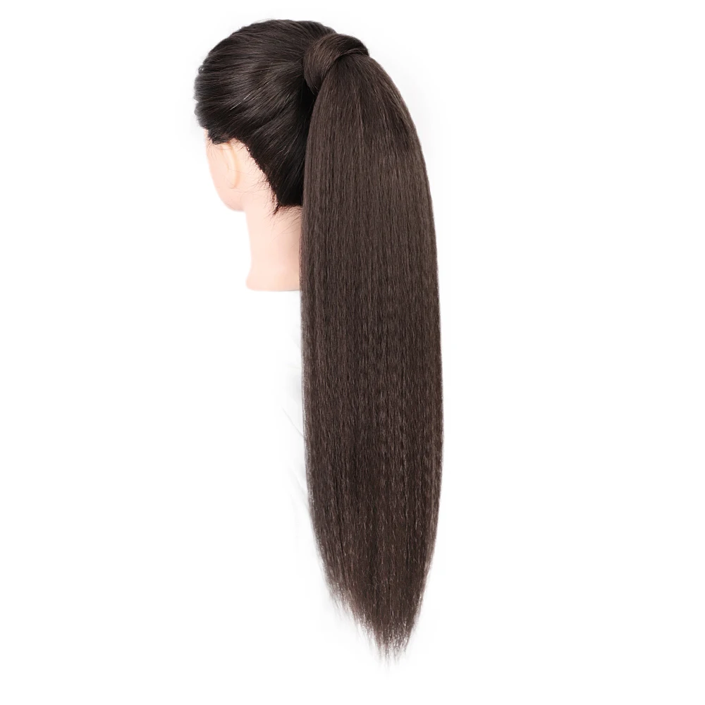 

Aisi Hair Wholesale Cheap Long Yaki Straight For Black Women Hair Piece Drawstring Synthetic Ponytail Hair Extension, 5 colors are in stock