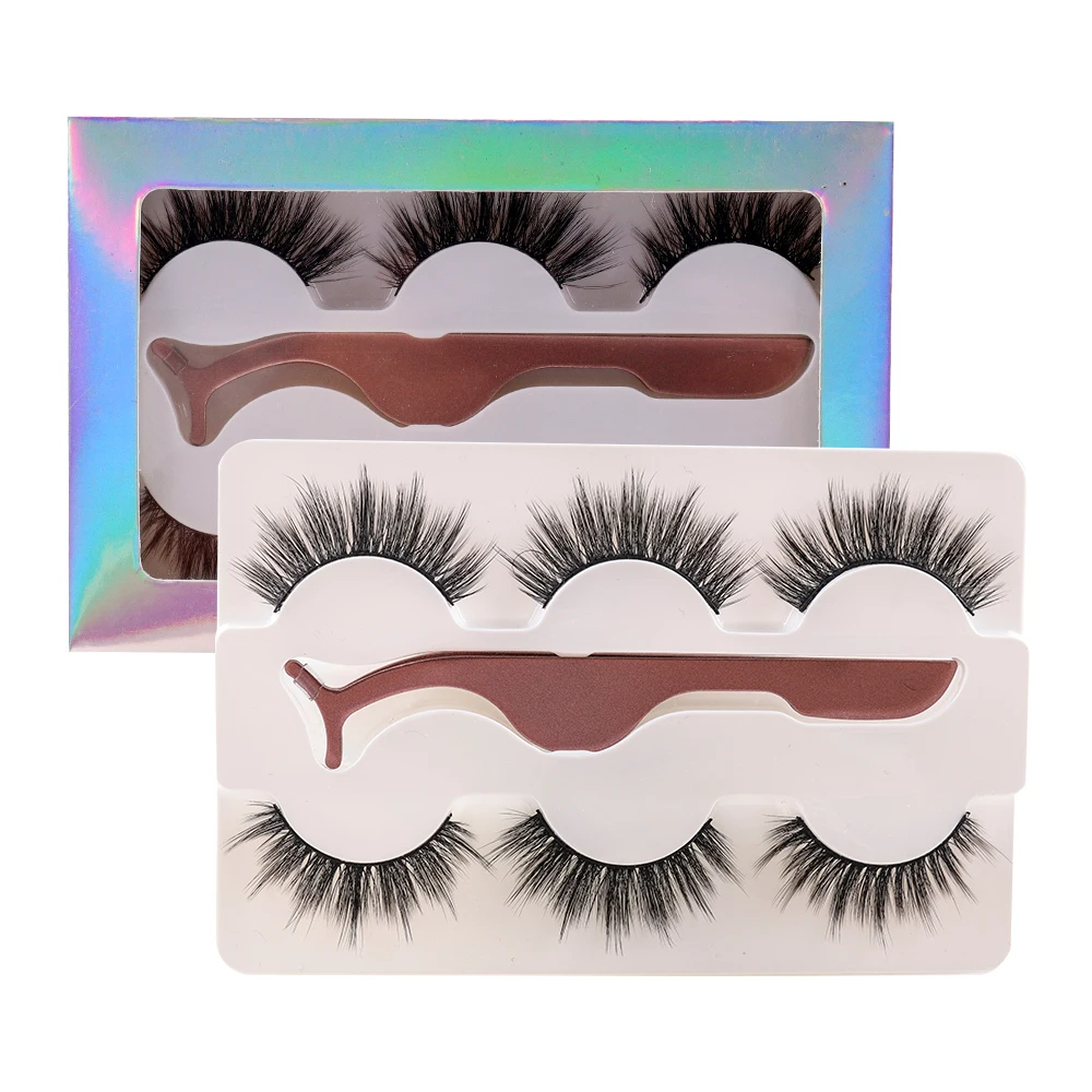 

Wholesale Fake Strip Eyelashes Natural long False Faux Mink 3d silk Eyelash Vendor, Natural black