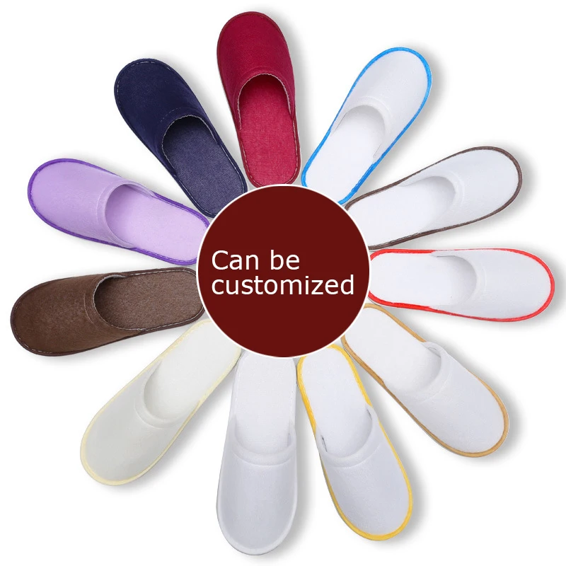 

Wholesale Custom Logo Personalized Guest Room Hotel Bathroom Disposable Slippers, Customized color