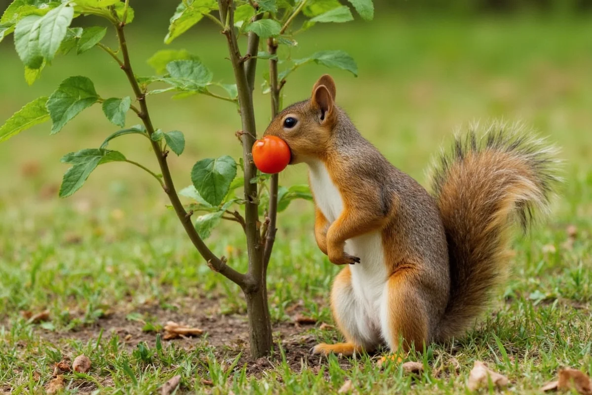 how to keep squirrels from eating tomato plants