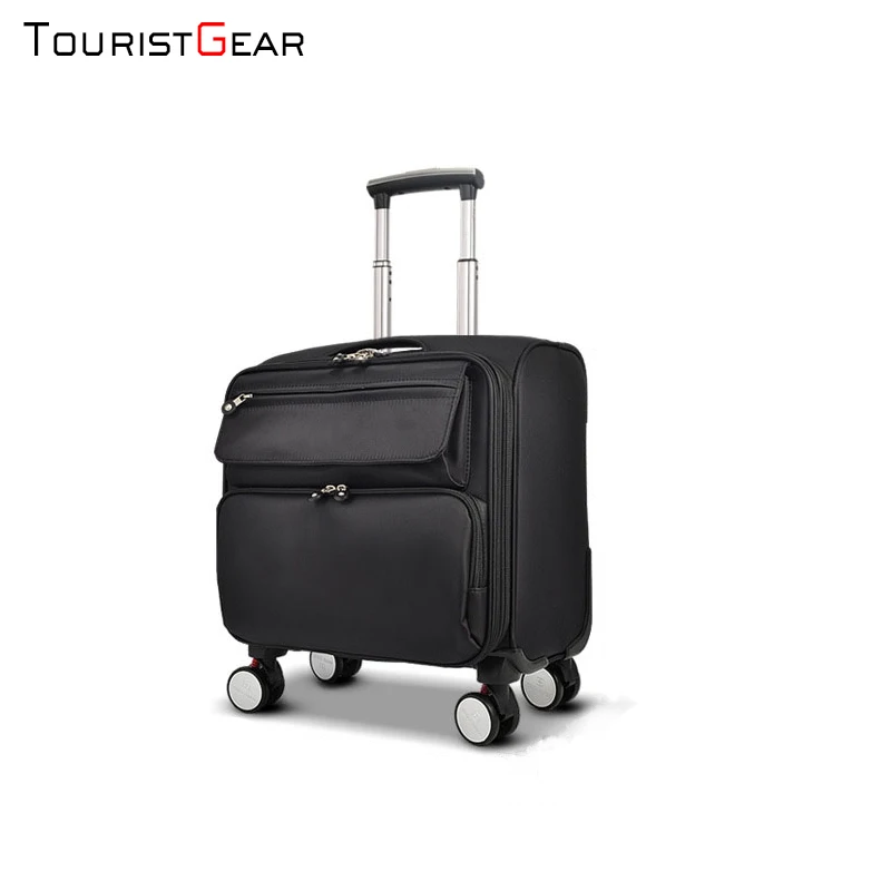 

16-inch simple suitcase waterproof nylon business trolley luggage for daily travel can be boarding luggage manufacturer, Black,purple or customized