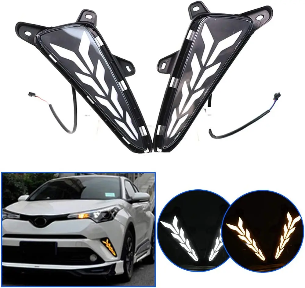 

Superbright LED Daytime Running Light fit for Toyota CHR 2017 2018 2019 2020 Turn Signal Fog Lamp Modified Accessory Plane Type