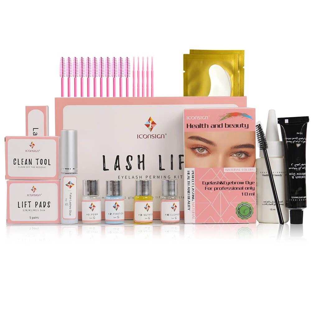

Iconsign vegan lifting eye lash lift and tint home kit with lash tint lotion professional lash lift tint set, Pink