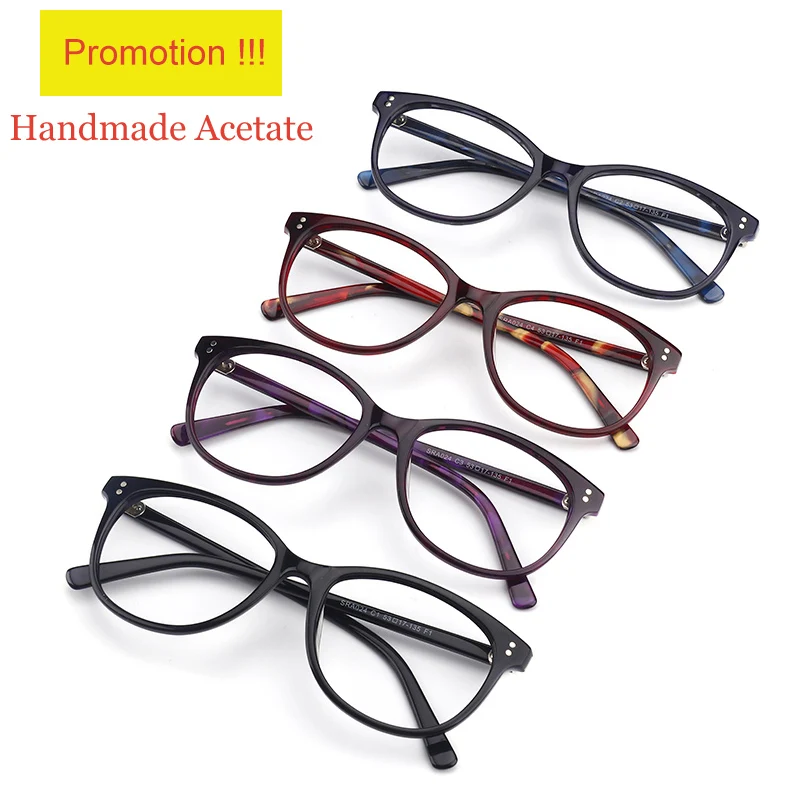 

China Custom Logo Unique Style Colorful Acetate Spectacles Glass Frame Eyewear Optical Frames Without Nose Pads