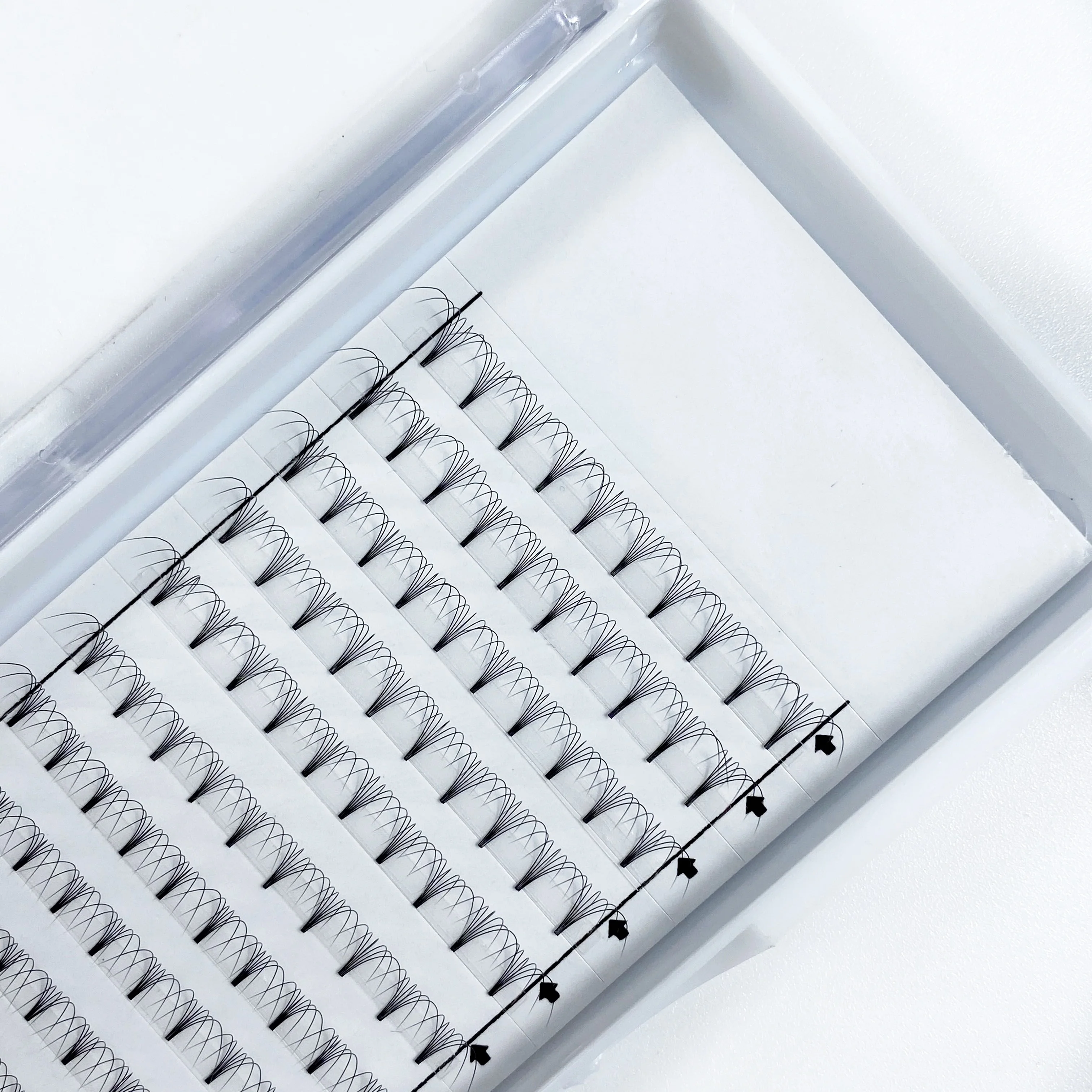 

Own brand eyelashes wholesale silk short 2D 3D 4D 5D 6D volume lashes 100% hand made natural look pre made own brand eyelashes, Black