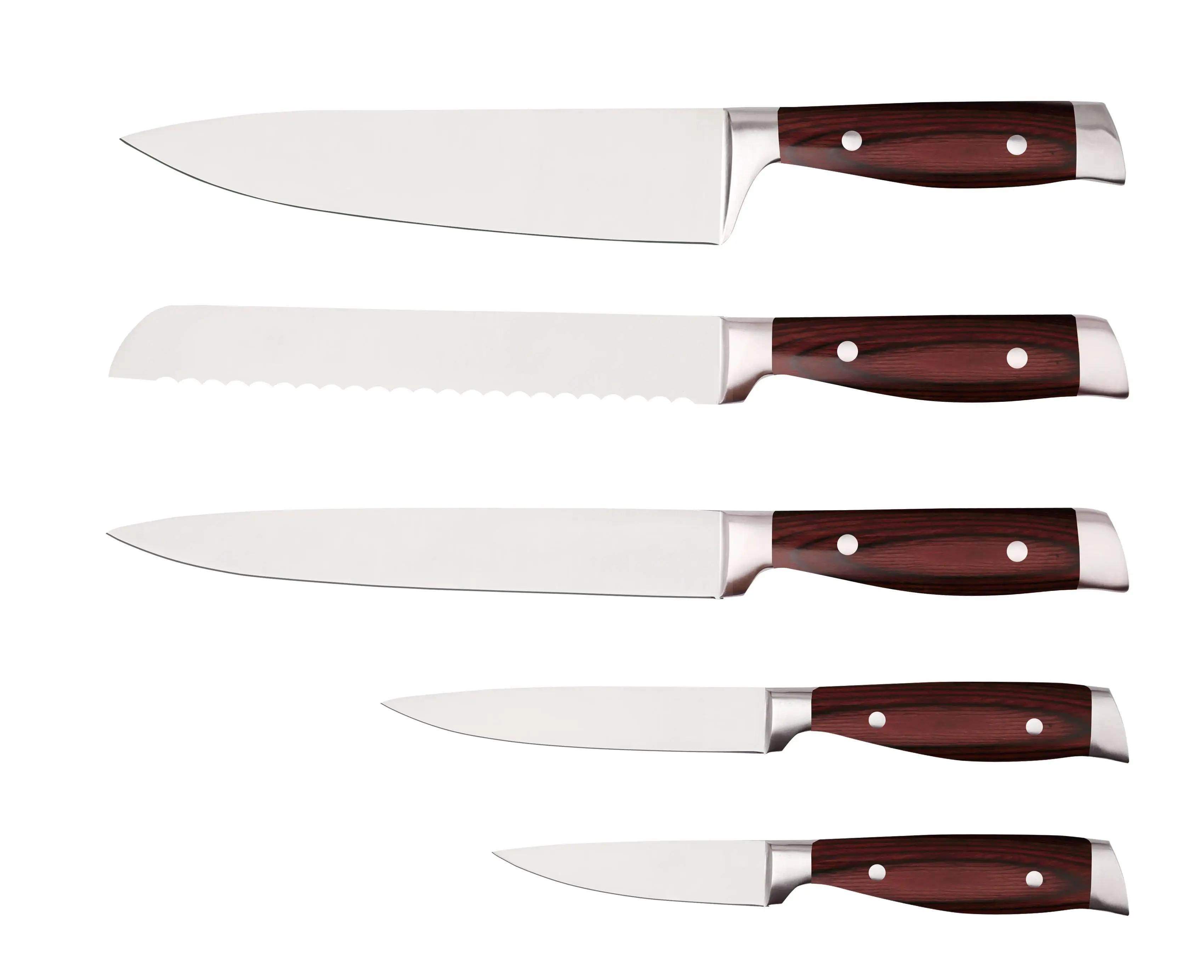 Highend 5 Piece X30cr13 Stainless Steel Handle Kitchen Knife