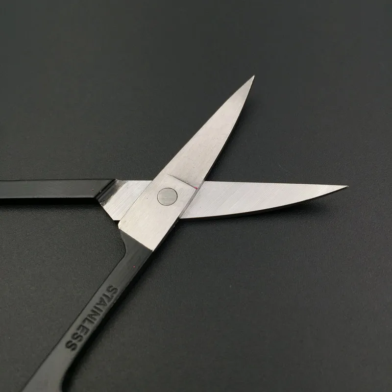 
Hot selling eyebrow trimming scissors black stainless steel spray paint scissors eyebrow cutting scissors 