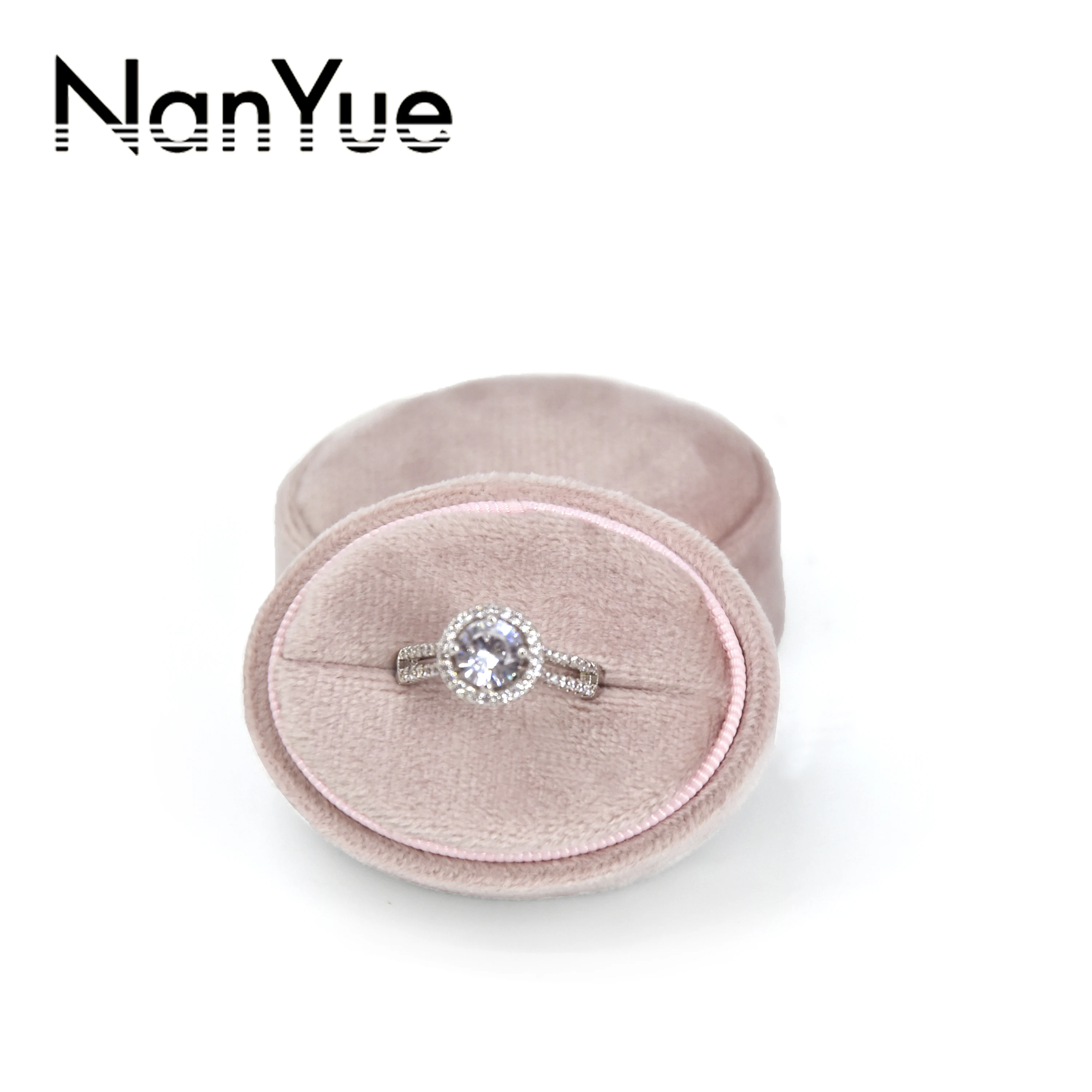 

Spot MOQ1pcs Custom Oval Jewelry Velvet Ring Box Wedding Ring Box, 120 colors to choose from