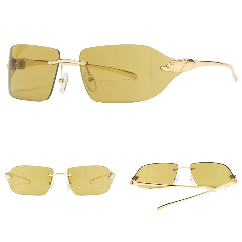 

DLL7160 fashionable rimless luxury sunglasses 2021 DL Glasses rectangle metal frame sun glasses wholesale shades ladies