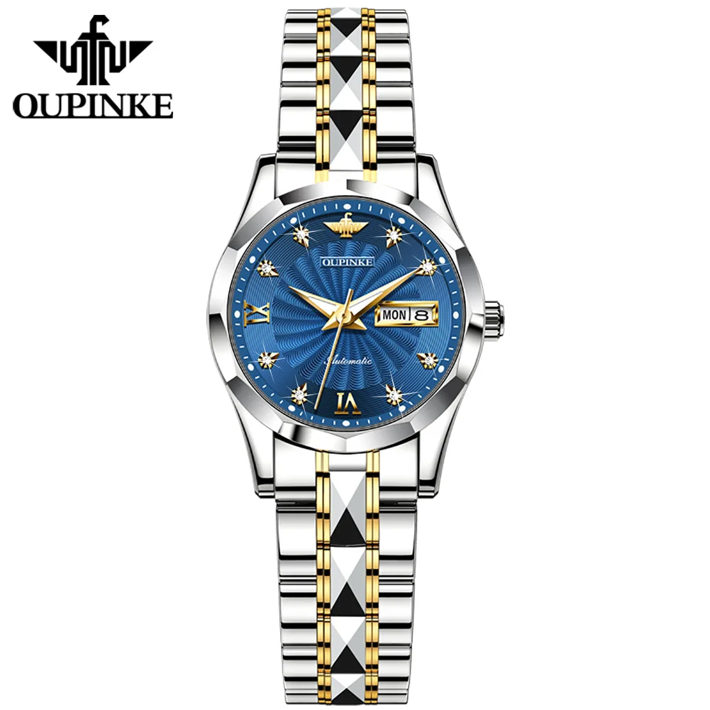 

Oupinke 3169 Simple Mechanical Movement Business luxury Watches Competitive Round Face Made In China Clocks Women Watch