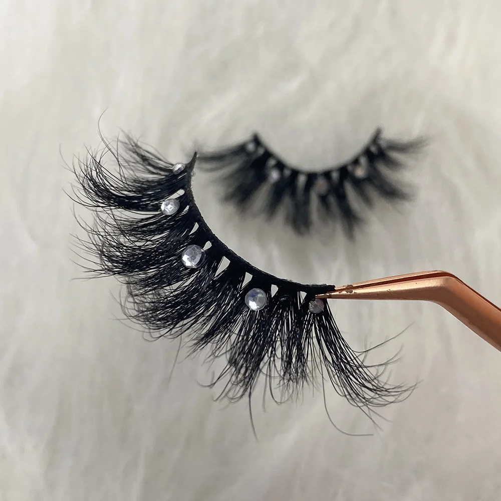 

New trend wholesale fluffy full strip eyelashes custom other butterfly 3d mink lashes with diamonds