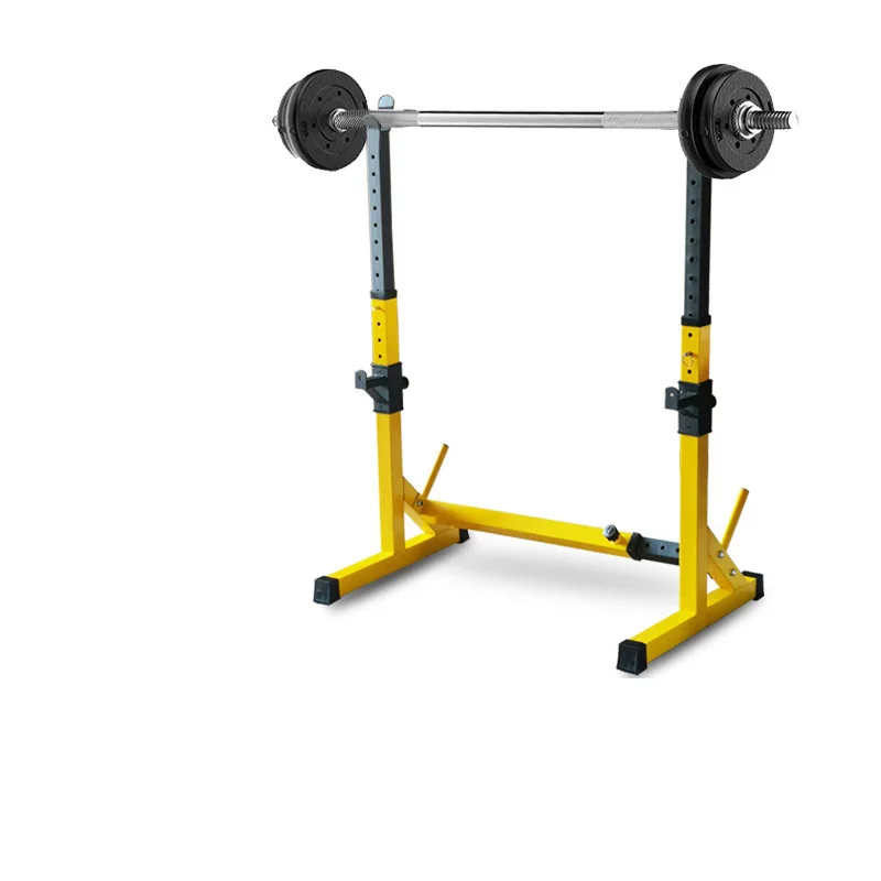 

Commercial Power Adjustable Multi Function Folding Weight Bench Gym Equipment Fitness Squat Half Rack, Yellow/white