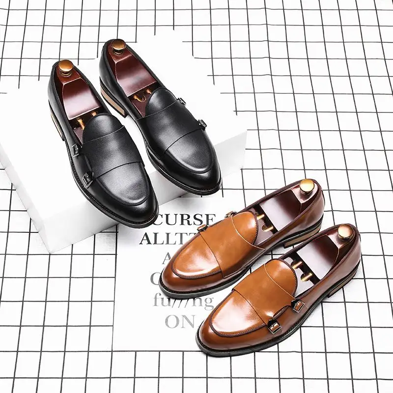 

Fashion Office wear lace-up men's comfortable leather dress casual men shoe, Black brown