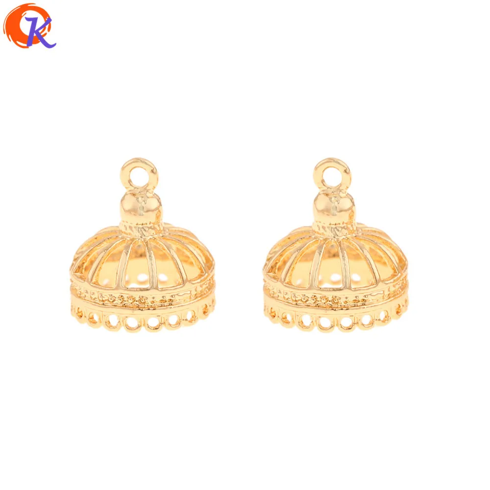 

Jewelry Accessories Cordial Design 20Pcs 13*14MM Jewelry Accessories Hand Made Genuine Gold Plating Bead Caps DIY Making Earrin