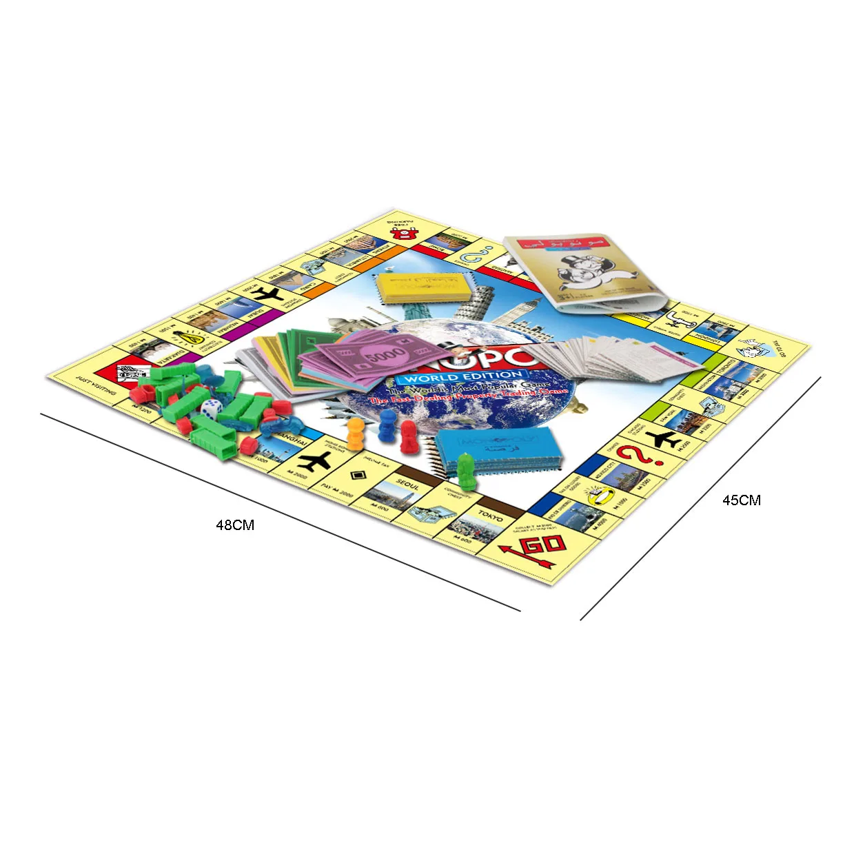 

48cm Classic monopolio Game Family Interactive Games Toys With Diferent languages