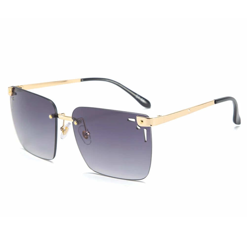 

padey Oversize Sun Glasses New Men And Women Sunglasses Fashion Mirror Style Big Square Rimless sunglasses 5293, Picture colors