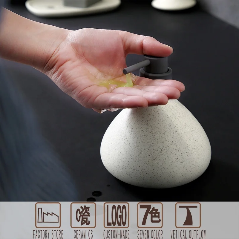 
Simple fashion lotion bottle ceramic emulsion dispenser 
