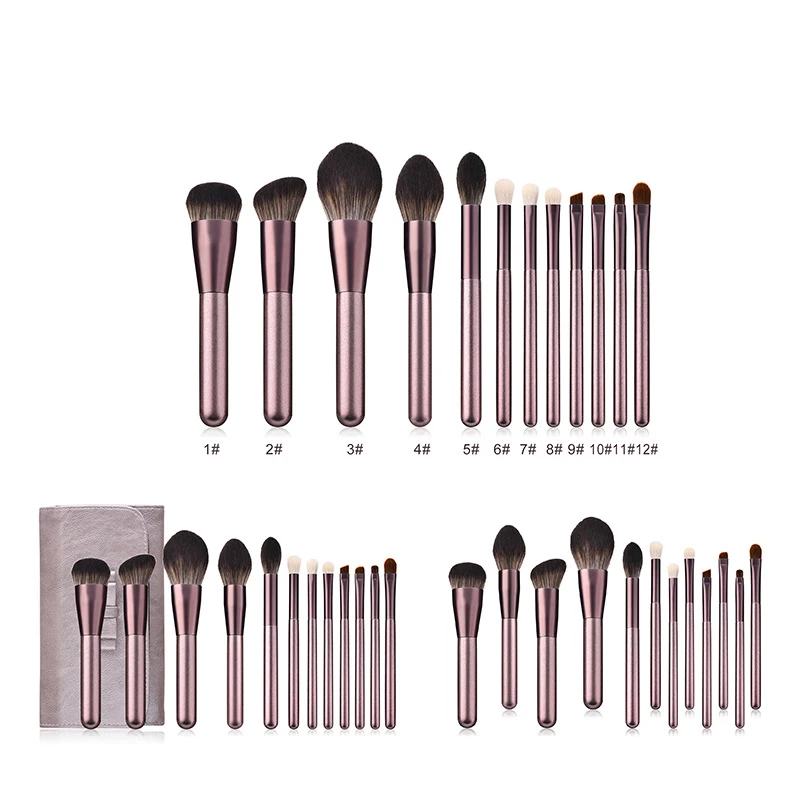 

New 12pcs Makeup Brushes Set Blue Wood Handle Powder Eyeliner Lip Brush Kit Women Beauty Face Costmeic Brushes