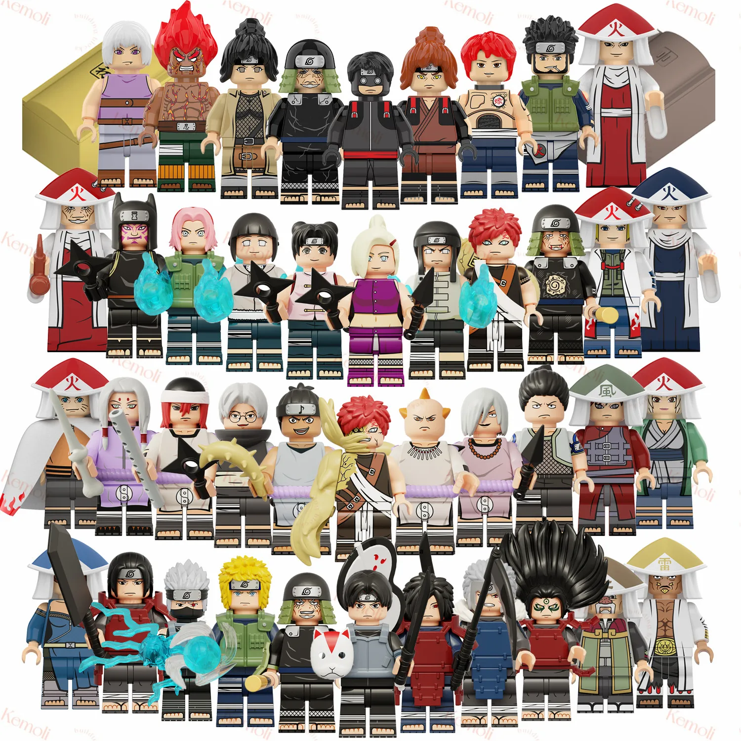 

Anime Collection Uchiha Zetsu Uzumaki Gaara Kakashi Mini Bricks Building Block Plastic Figure Educational Assemble Collect Toy