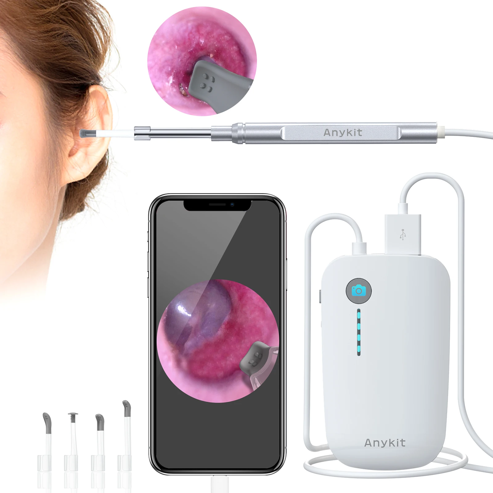 

Anykit Digital Otoscope Ear Wax Remover HD Camera with 4.3mm Ear camera