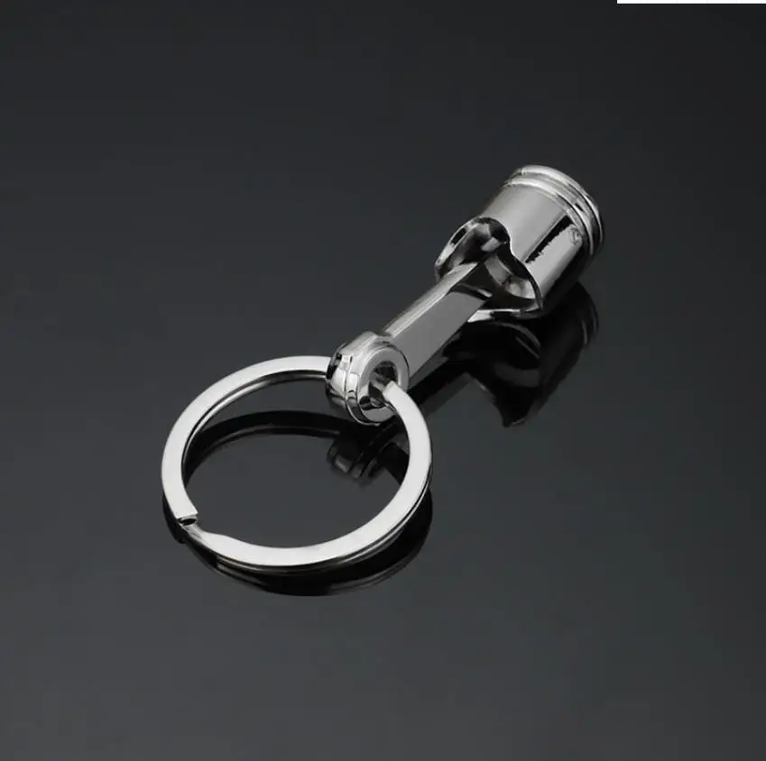 Mini Engine Piston Car Parts Keychain Pendant Alloy Metal Piston Key