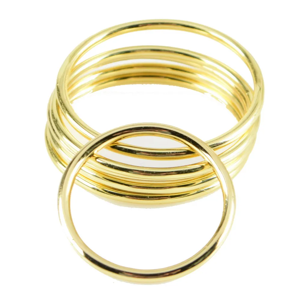 

925 Sterling Silver Thin Smooth Circle Rings 18K Gold Plated Stacked Ring