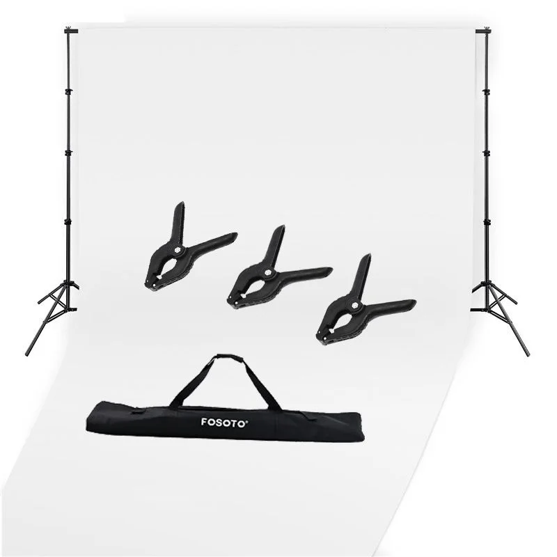 

FOSOTO 2.6*3 Background Frame Photo Studio Background Frame Folding Tripod Stand For Video Studio Photographic Accessories&Bag, Black