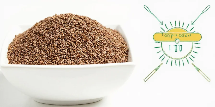 Using a mortar and pestle to grind poppy seeds