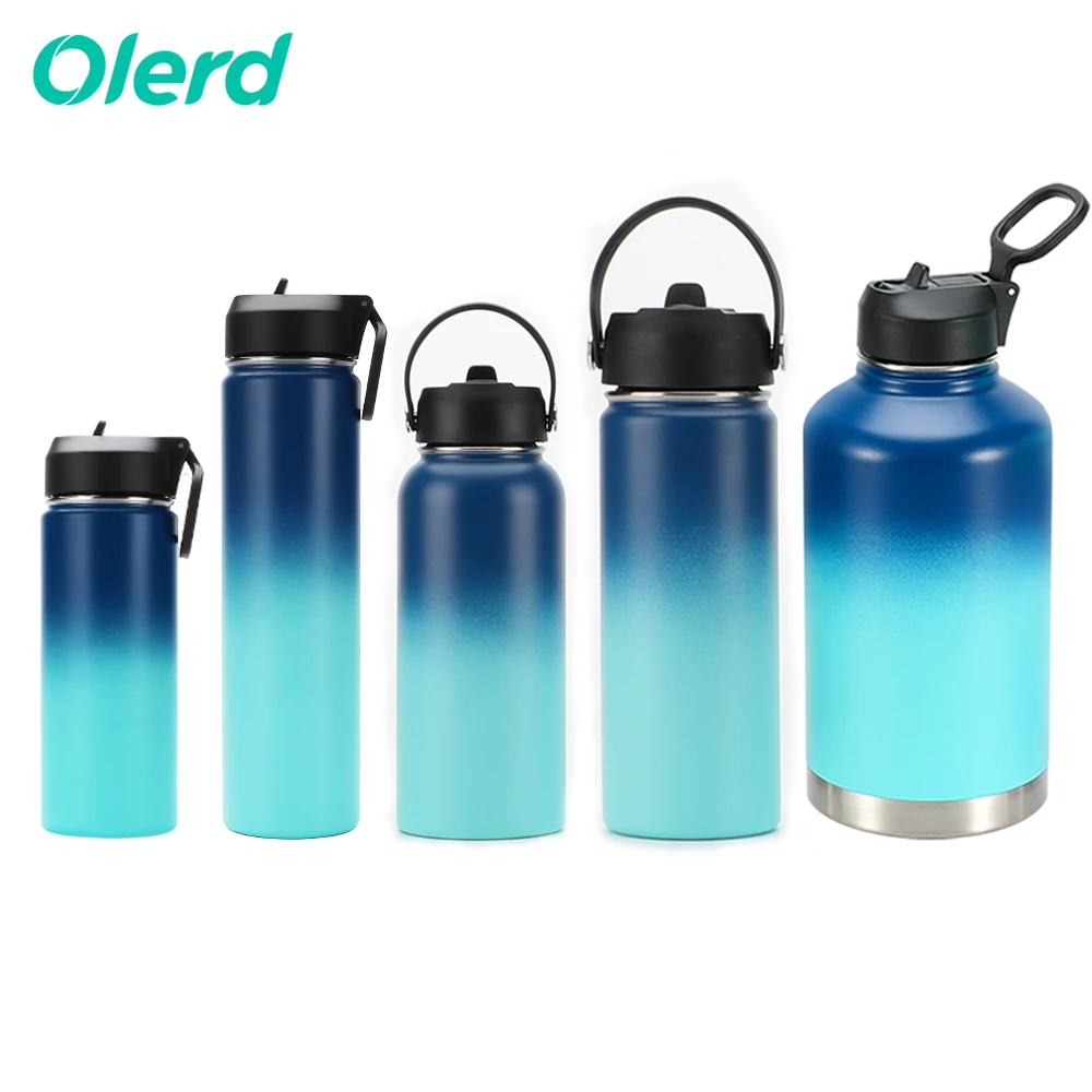 

OLERD 2021 Fashion Color Double Wall 32oz Stainless Steel Water Bottle Metal Canteen Vacuum Flask Sports Water Bottle Thermos