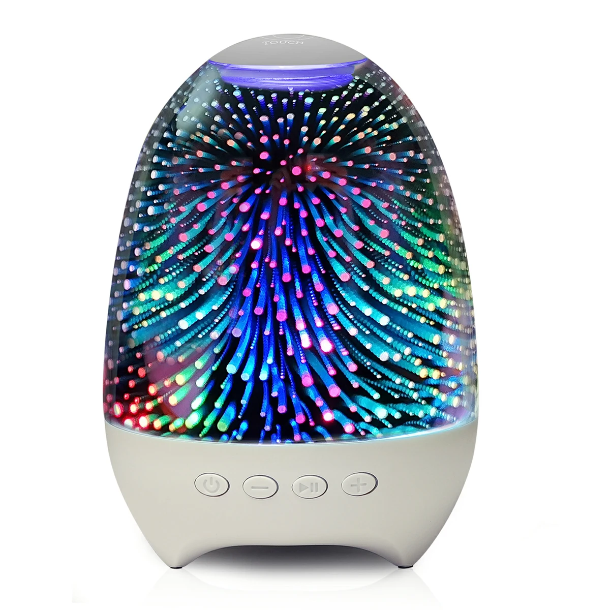 

Super Bass Portable Rechargeable Colorful LED Light Night Light Bedside Lamp Touch Control 3D Glass Wireless Bluetooths Speaker