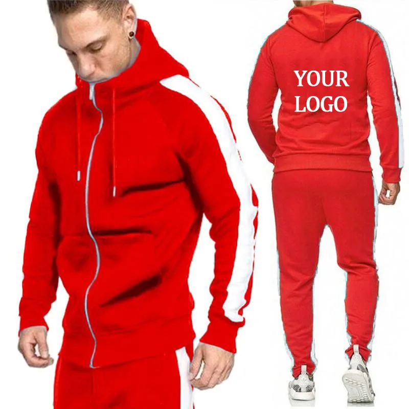

Factory Custom Logo zip hoodie Men's jogging suits Clothes Streetwear Hoodies Set for Men, Picture shows