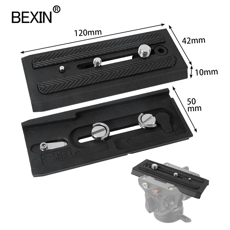 

BEXIN factory wholesale portable aluminum alloy camera plate camera tripod plate quick release plate for Manfrotto ball head