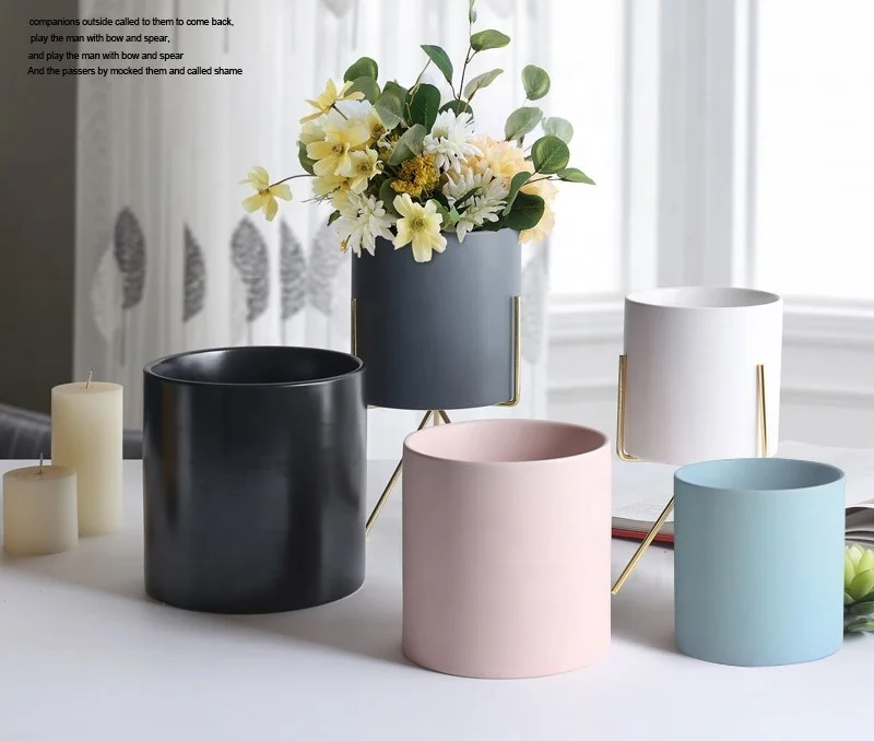 

Elegant matt colors Succulent plants ceramic flower pot decorative, 5colors