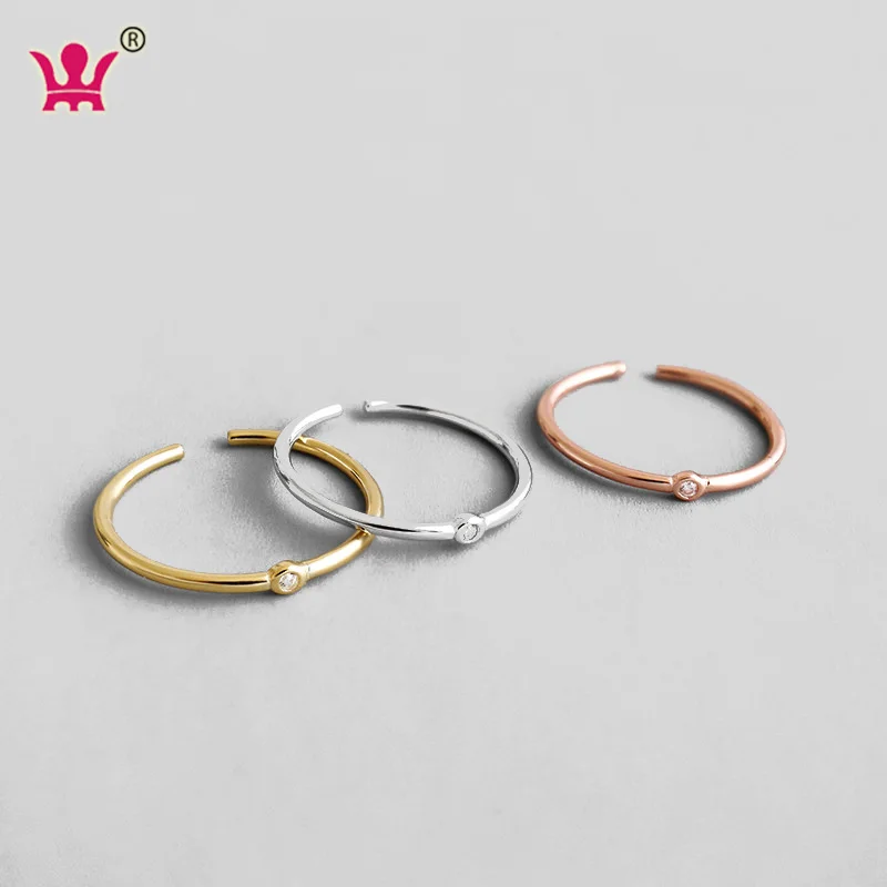

thin line opening ring for girls s925 sterling silver cute finger rings accessories