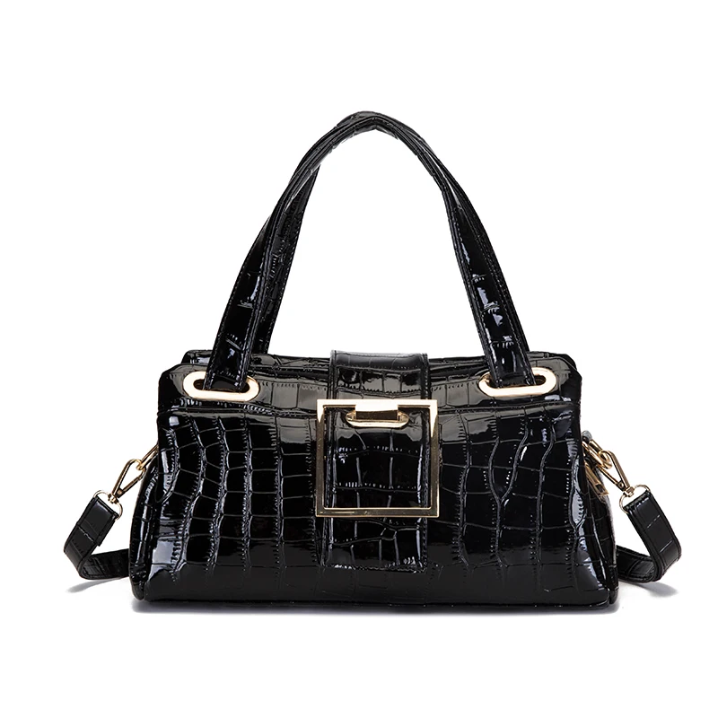 

New Arrival Crocodile Pattern PU Patent Leather Crossbody Big Purses Luxury Ladies Shoulder Handbag For Women