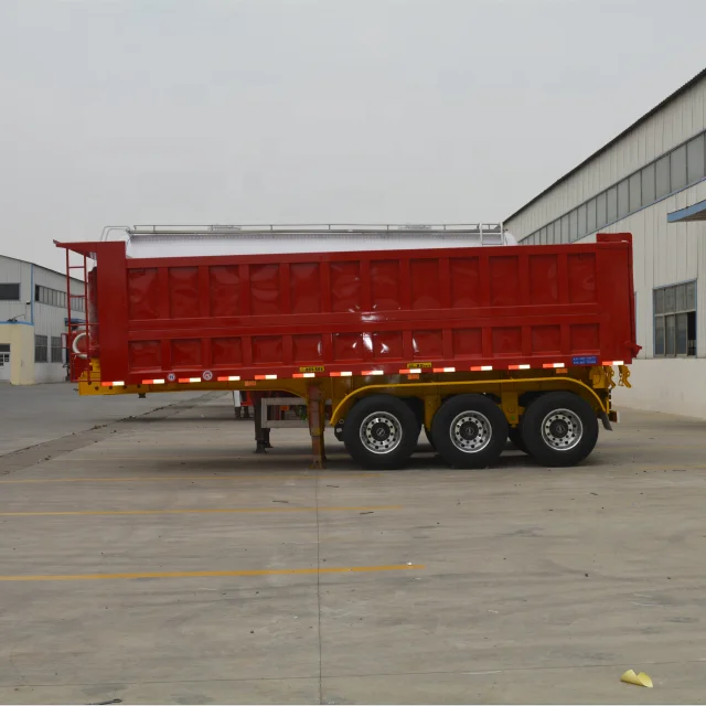 

Triaxles Back Dump Trailer 30CBM Stone Transport Tipping Trailer, Customers optional