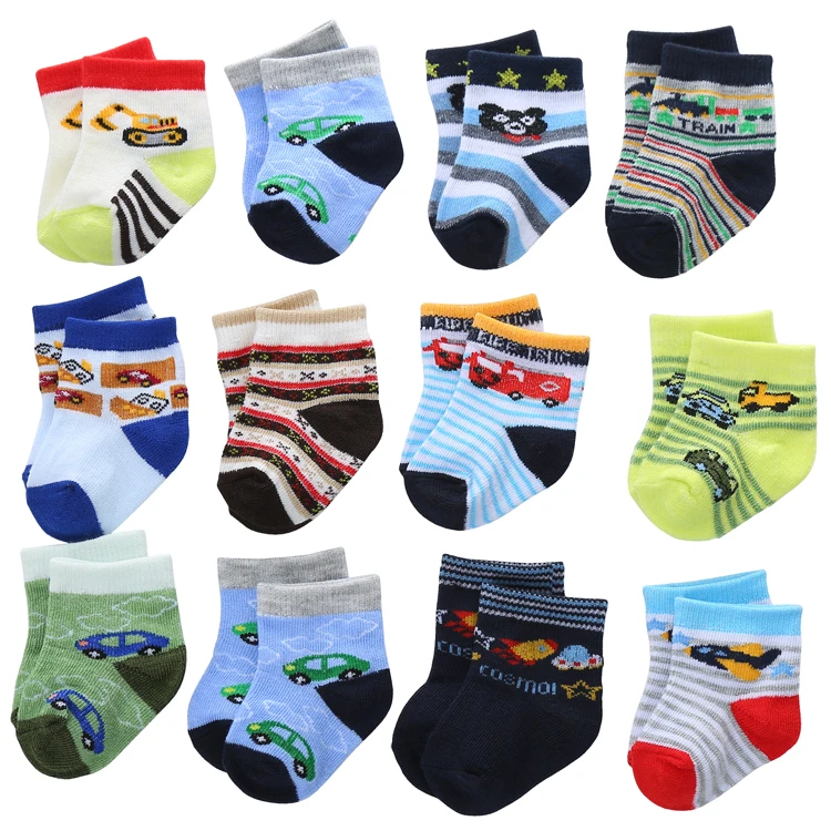 

100% cotton newborn baby boy socks with gift box, Mix