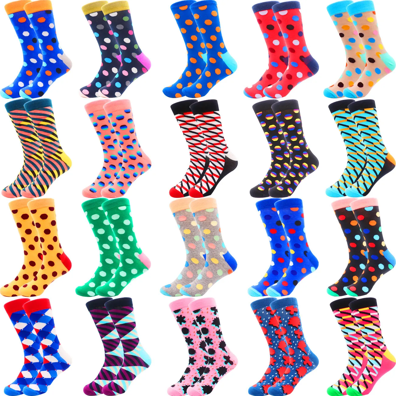 

Women's Funny Socks Fine Paragraph Diamond Pattern Argyle Three-dimensional Tube Geometric Funny Large size Combed Cotton