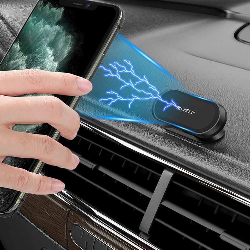 

Free Shipping Super Strong Magnet Cell Phone Holder 360 Rotation New Hook Cable Clip Design Car Mount Phone Holder, Black