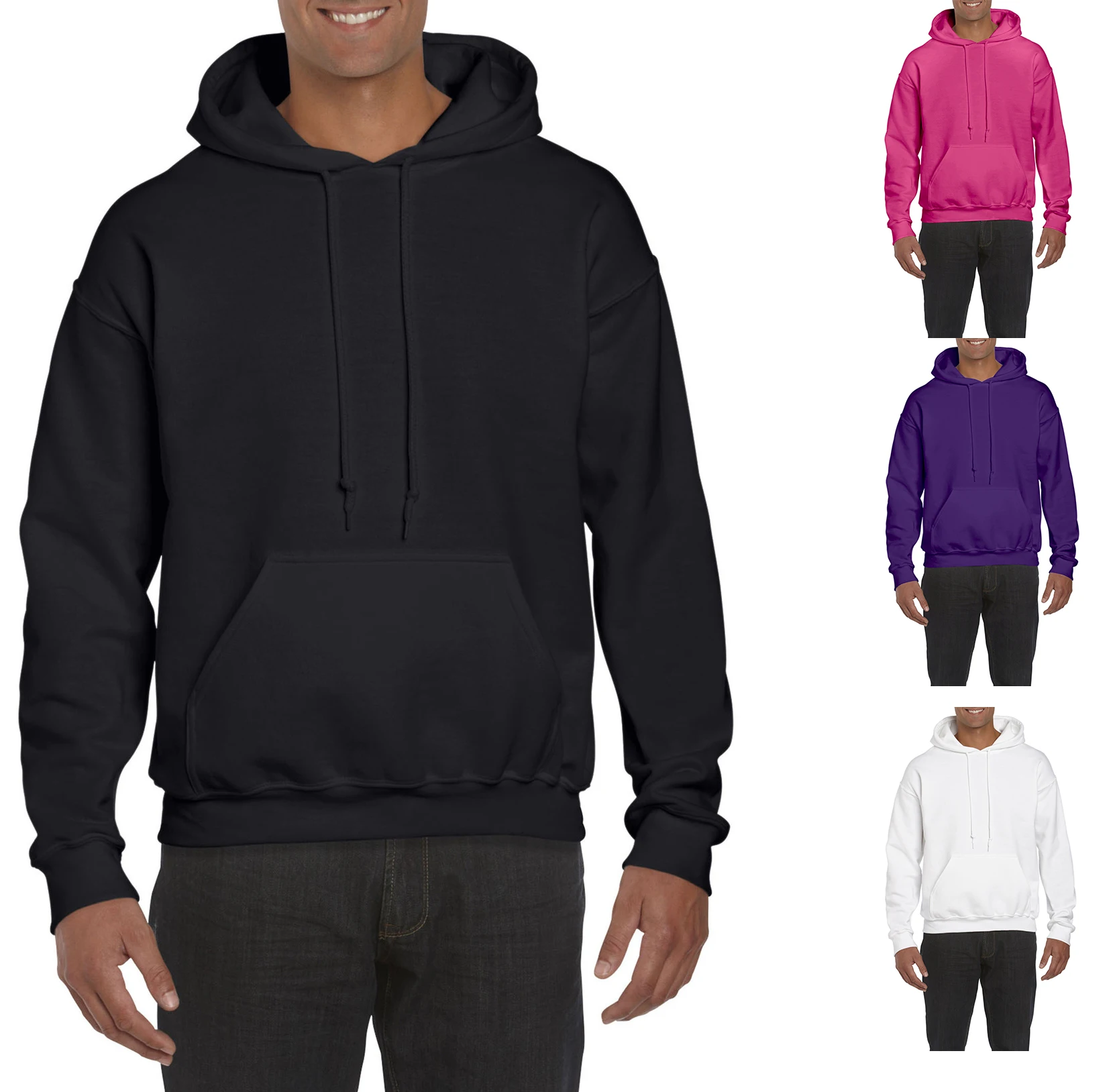 

2021 New Style Wholesale Bulk Supplier OEM Clothes Winter Soft Long Sleeve 100%cotton Plain Printed Black Unisex Hoodies For Men, Customized color