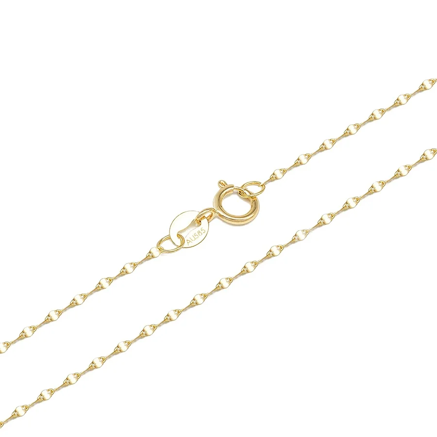 

Fine 585 Real Gold Necklace Solid 14K Pure Gold Thin Chain Jewelry Wholesale Chains Necklace cadena de oro 14k