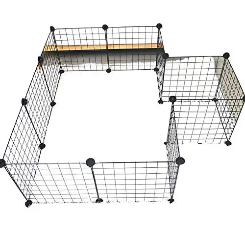 

Portable Exercise Puppy Cage Metal Tube Pen Pet Dog Exercise and Training Playpen Dog Fence Dog Cage, Black