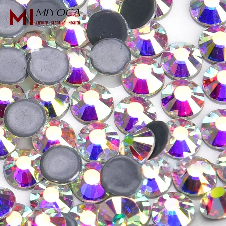 

MIYOCA 1440pcs AB Hotfix Crystals Mixed Size Flatback Rhinestones for Crafts Hot Fix Round Glass Stones Flat Back Iron on Rhines