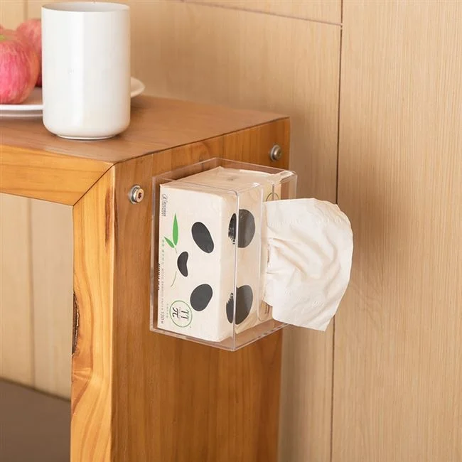 

Wall Mounted Tissue Holder Acrylic Tissue Box Cover Plastic Kitchen Restaurant Napkin Holder Facial Towel Paper Holders