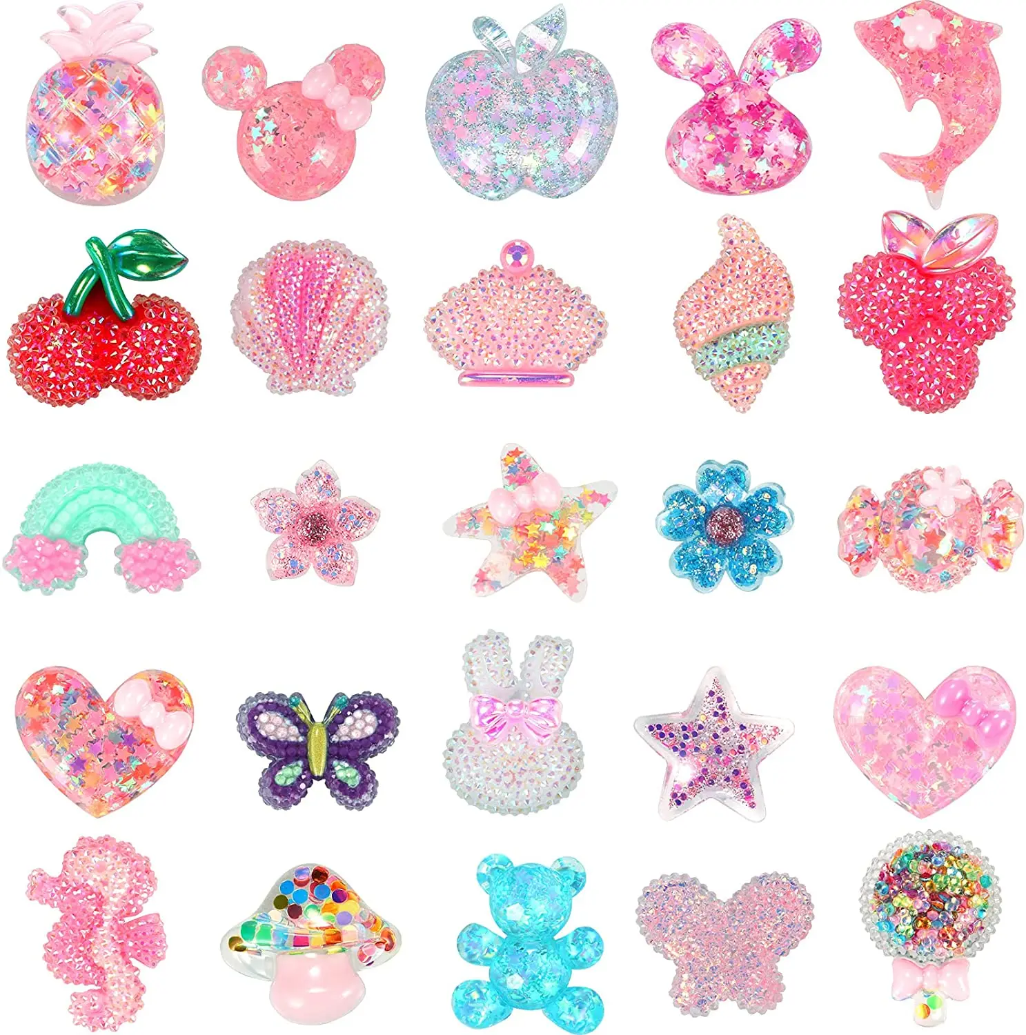 

wholesale Hot resin sequins in color bling charms shoes charms custom gifts for kids and girls, Picture