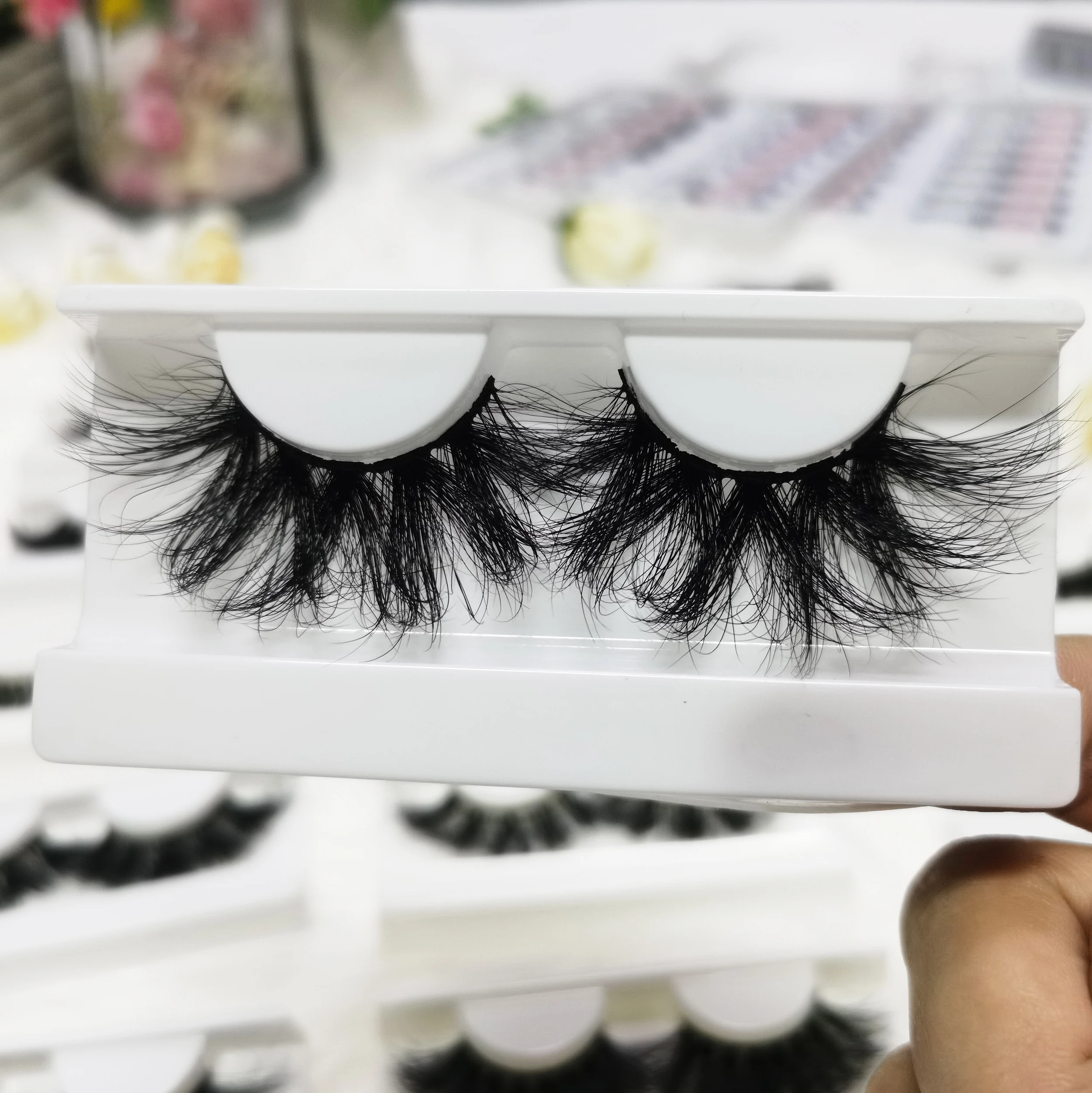 

3d Real Mink Eyelash Lash Packaging Box Custom Best False Eyelashes, Natural black