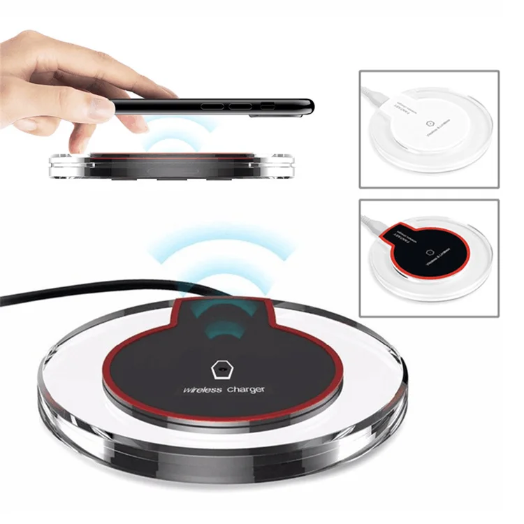 

Free Sample Universal Crystal Qi Wireless Charger With LED Light Mobile Phone Wireless Charging